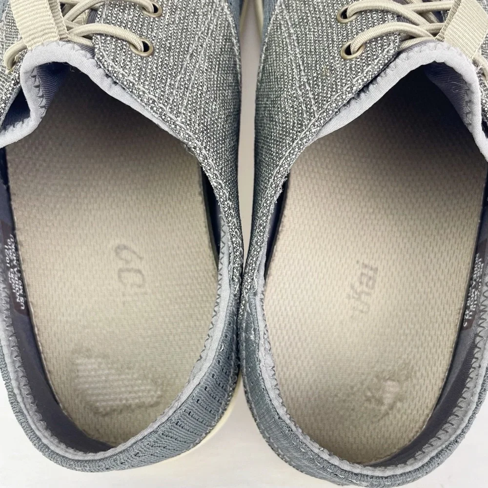 Olukai Nohea Moku Gray No Tie Slip On Boat Shoes Sneakers